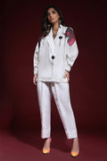 Wardha Saleem | Luxury Pret Fusion Wear | PANTHERA (WHITE) CORD-SET (2PC) - Ladies Clothes 