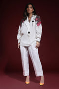 Wardha Saleem | Luxury Pret Fusion Wear | PANTHERA (WHITE) CORD-SET (2PC) - Ladies Clothes 
