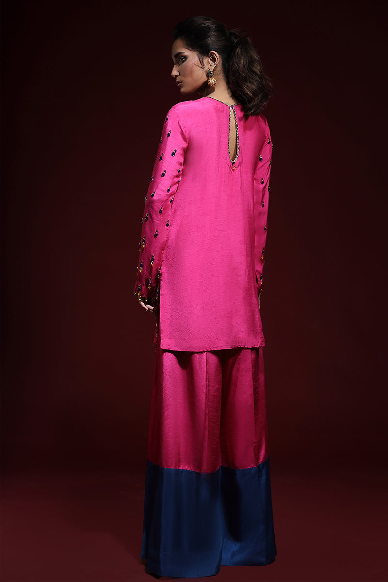 Wardha Saleem | Luxury Pret Fusion Wear | LUXURA (HOT PINK) CORD-SET (2PC) - Ladies Clothes 