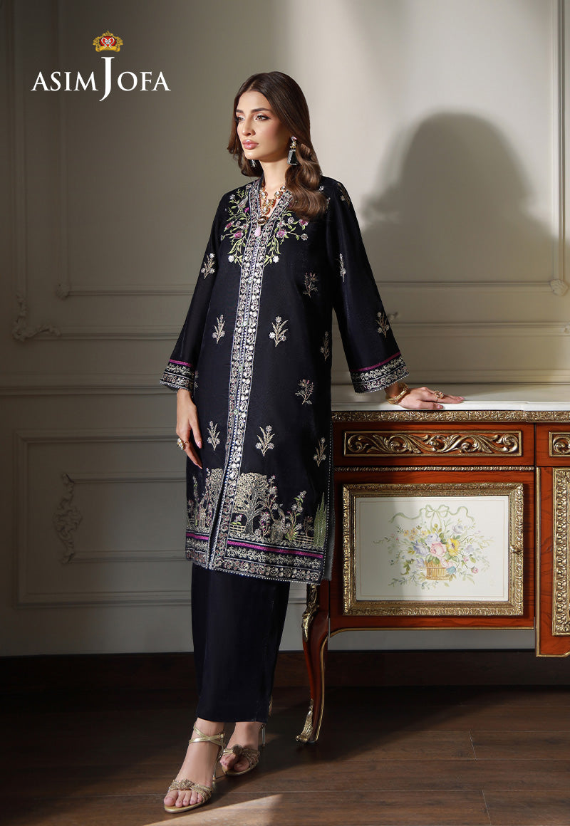 Asim Jofa | Velvet Edit | AJVG-11 - Designer Dress with Intricate embroidery and embellishments. Shop elegent wedding dress at Maria Faisal.
