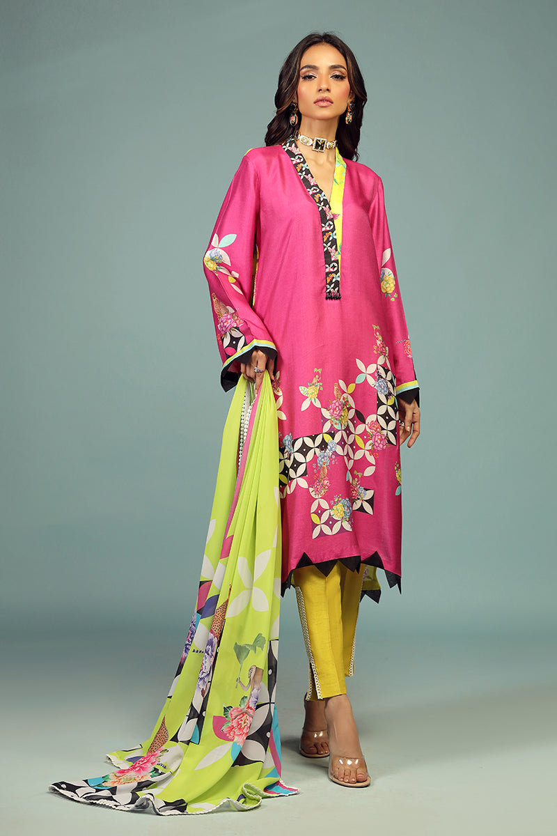 Wardha Saleem | Luxury Pret Traditional Wear | SHIKARGAH SHIRT WITH DUPATTA ( 2 PC) - Ladies Clothes 