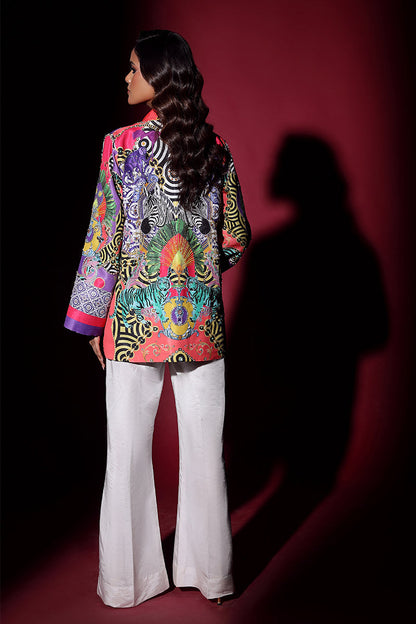 Wardha Saleem | Luxury Pret Fusion Wear | SAFARI JACKET WITH JUMPSUIT (2PC) - Ladies Clothes 