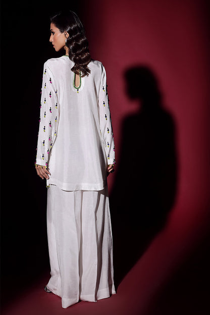 Wardha Saleem | Luxury Pret Fusion Wear | LUXURA (WHITE) CORD-SET (2PC) - Ladies Clothes 