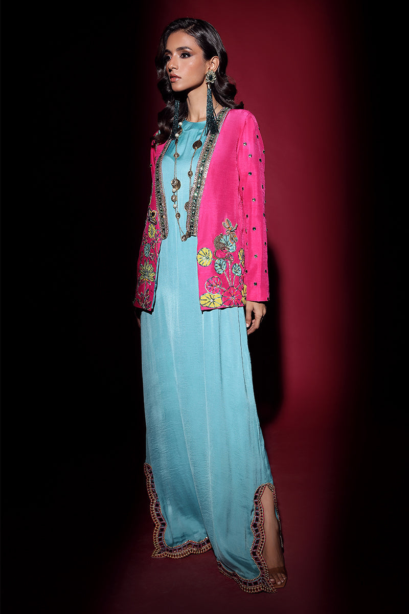 Wardha Saleem | Luxury Pret Fusion Wear | IVY JACKET WITH DRAPE (2PC) - Ladies Clothes 