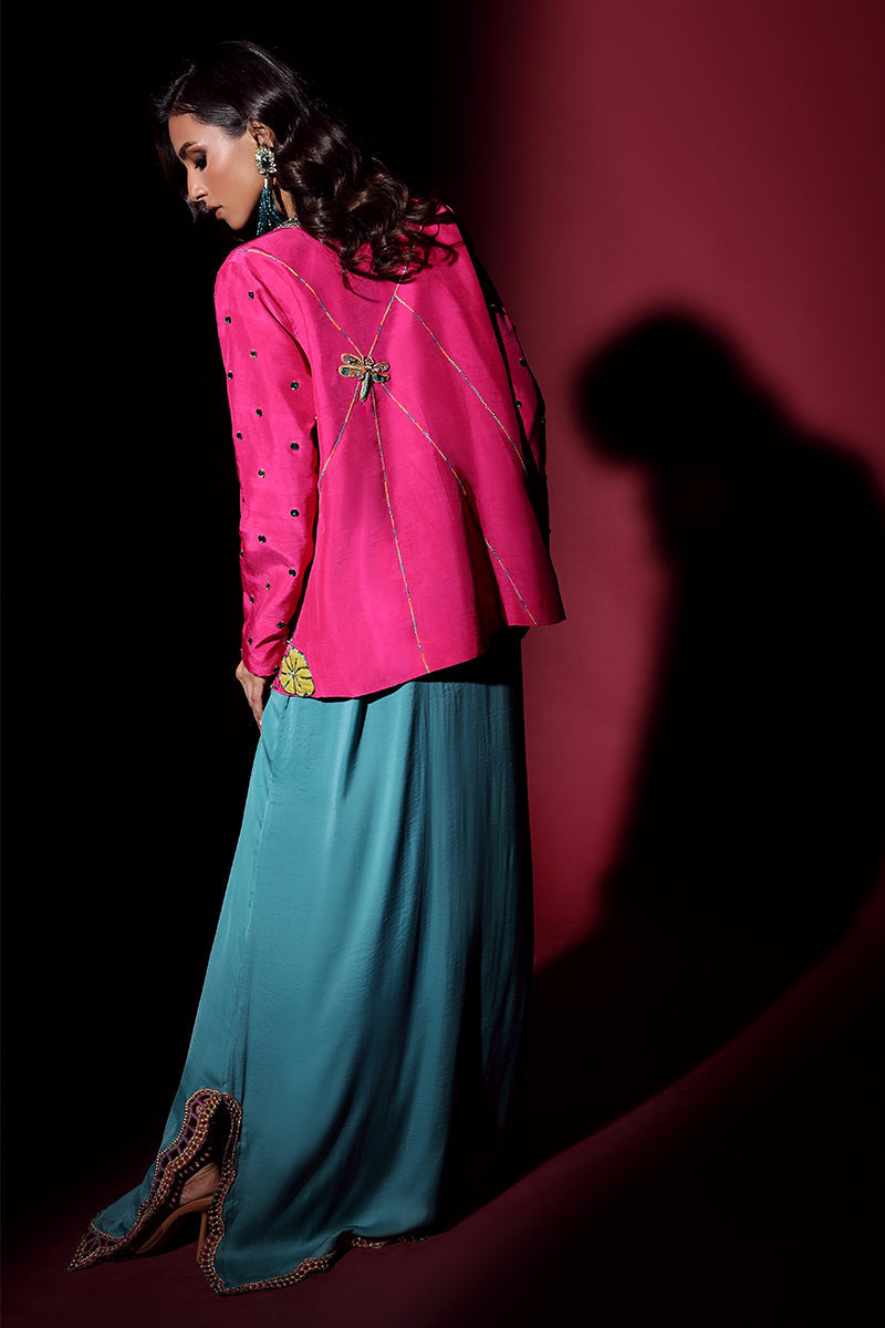Wardha Saleem | Luxury Pret Fusion Wear | IVY JACKET WITH DRAPE (2PC) - Ladies Clothes 