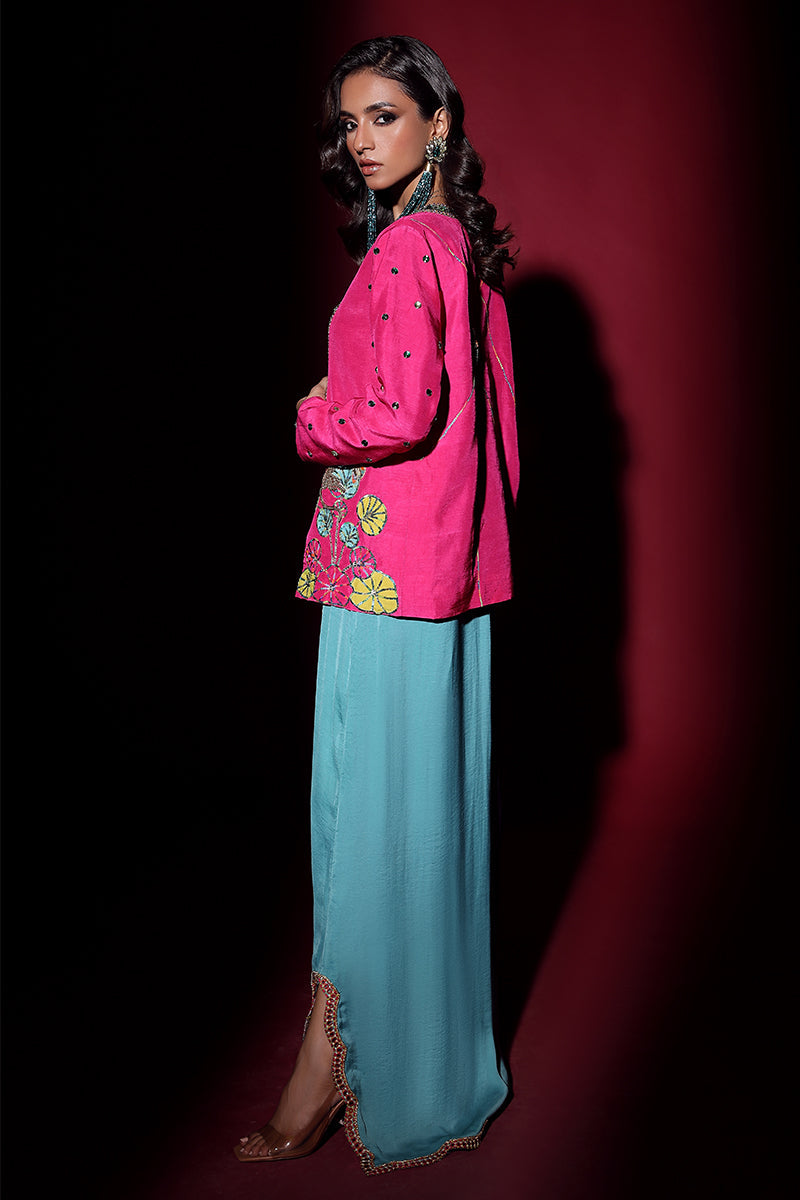 Wardha Saleem | Luxury Pret Fusion Wear | IVY JACKET WITH DRAPE (2PC) - Ladies Clothes 