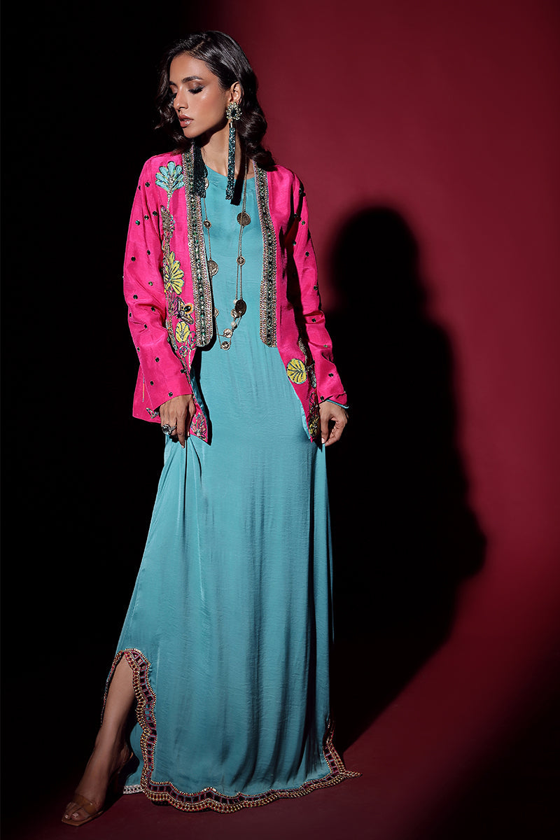 Wardha Saleem | Luxury Pret Fusion Wear | IVY JACKET WITH DRAPE (2PC) - Ladies Clothes 