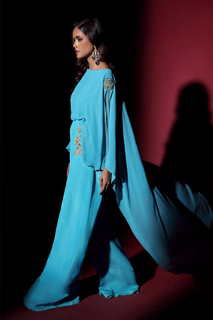 Wardha Saleem | Luxury Pret Fusion Wear | VOGUE JUMPSUIT DRAPE (1PC) - Ladies Clothes 