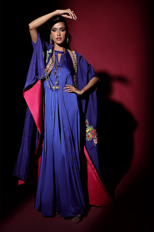 Wardha Saleem | Luxury Pret Fusion Wear | NOVA CAPE WITH DRAPE (2PC) - Ladies Clothes 