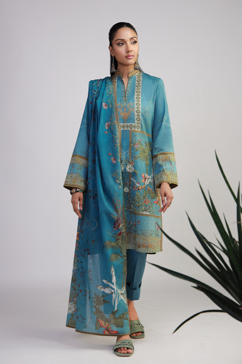 Shamaeel Ansari | Bagh e Bahar Lawn | Firoza bagh - Luxury Dress - available at Maria Faisal in UK and USA.