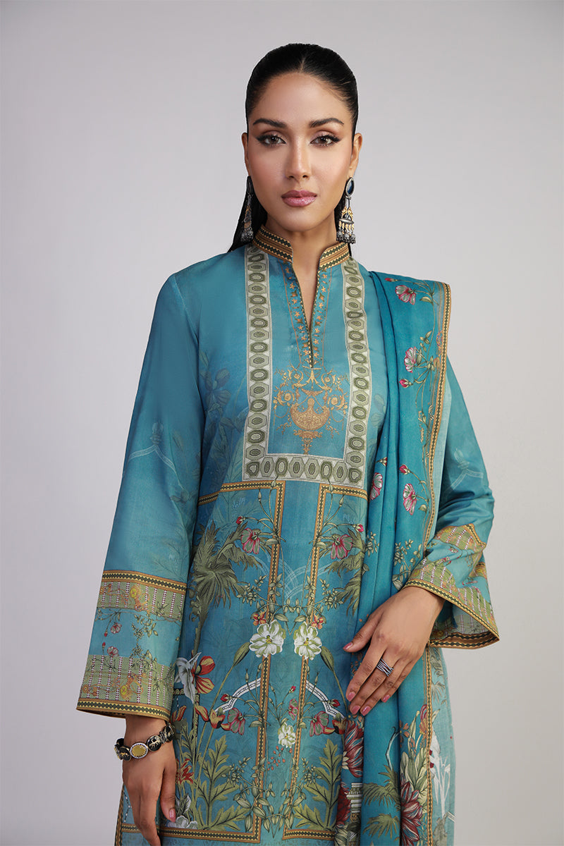Shamaeel Ansari | Bagh e Bahar Lawn | Firoza bagh - Luxury Dress - available at Maria Faisal in UK and USA.