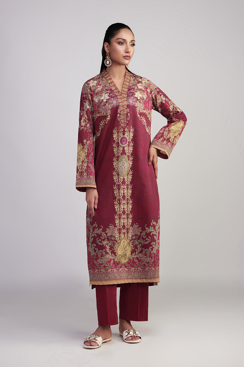 Shamaeel Ansari | Bagh e Bahar Lawn | Surkh Mahal - Luxury Dress - available at Maria Faisal in UK and USA.