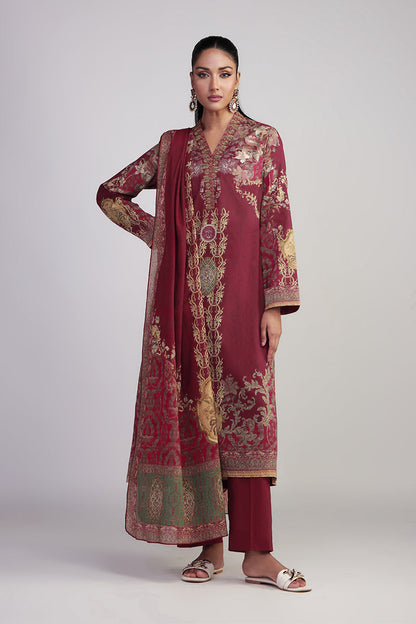 Shamaeel Ansari | Bagh e Bahar Lawn | Surkh Mahal - Luxury Dress - available at Maria Faisal in UK and USA.