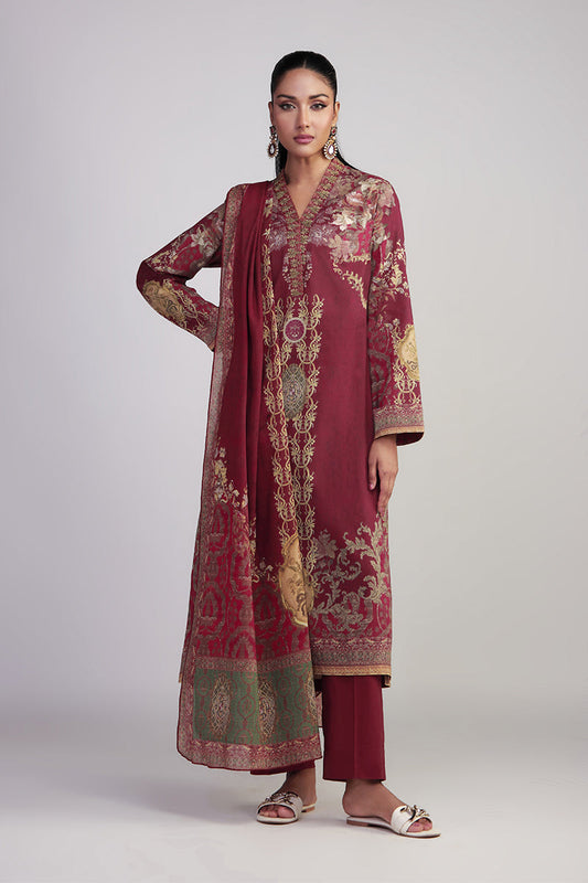 Shamaeel Ansari | Bagh e Bahar Lawn | Surkh Mahal - Luxury Dress - available at Maria Faisal in UK and USA.