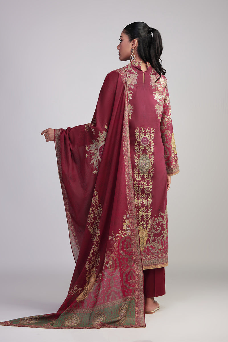 Shamaeel Ansari | Bagh e Bahar Lawn | Surkh Mahal - Luxury Dress - available at Maria Faisal in UK and USA.