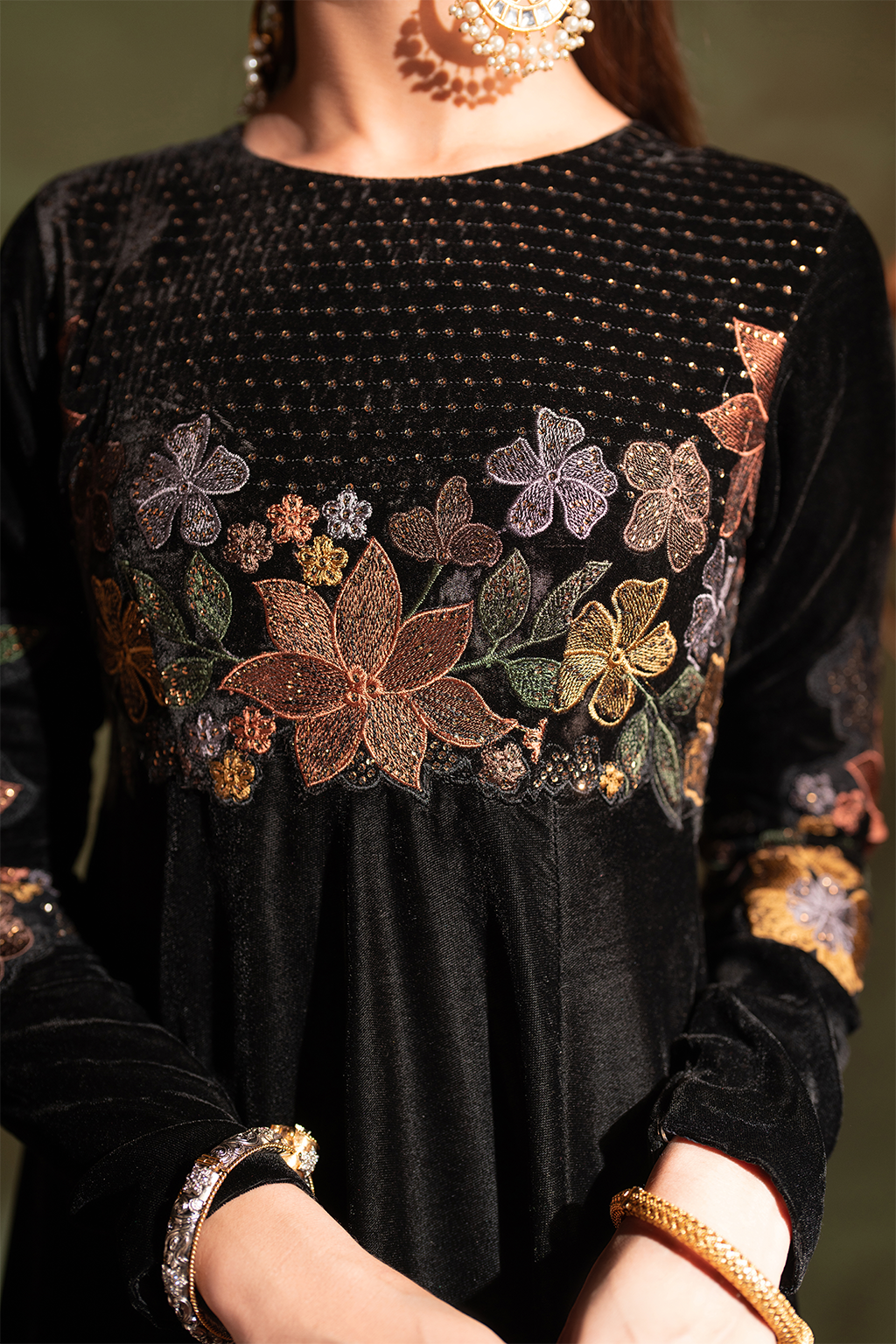 Iznik | Velvet 25 | IV-52 Embroidered Velvet - Formal Dress - available at Maria Faisal in UK and USA.