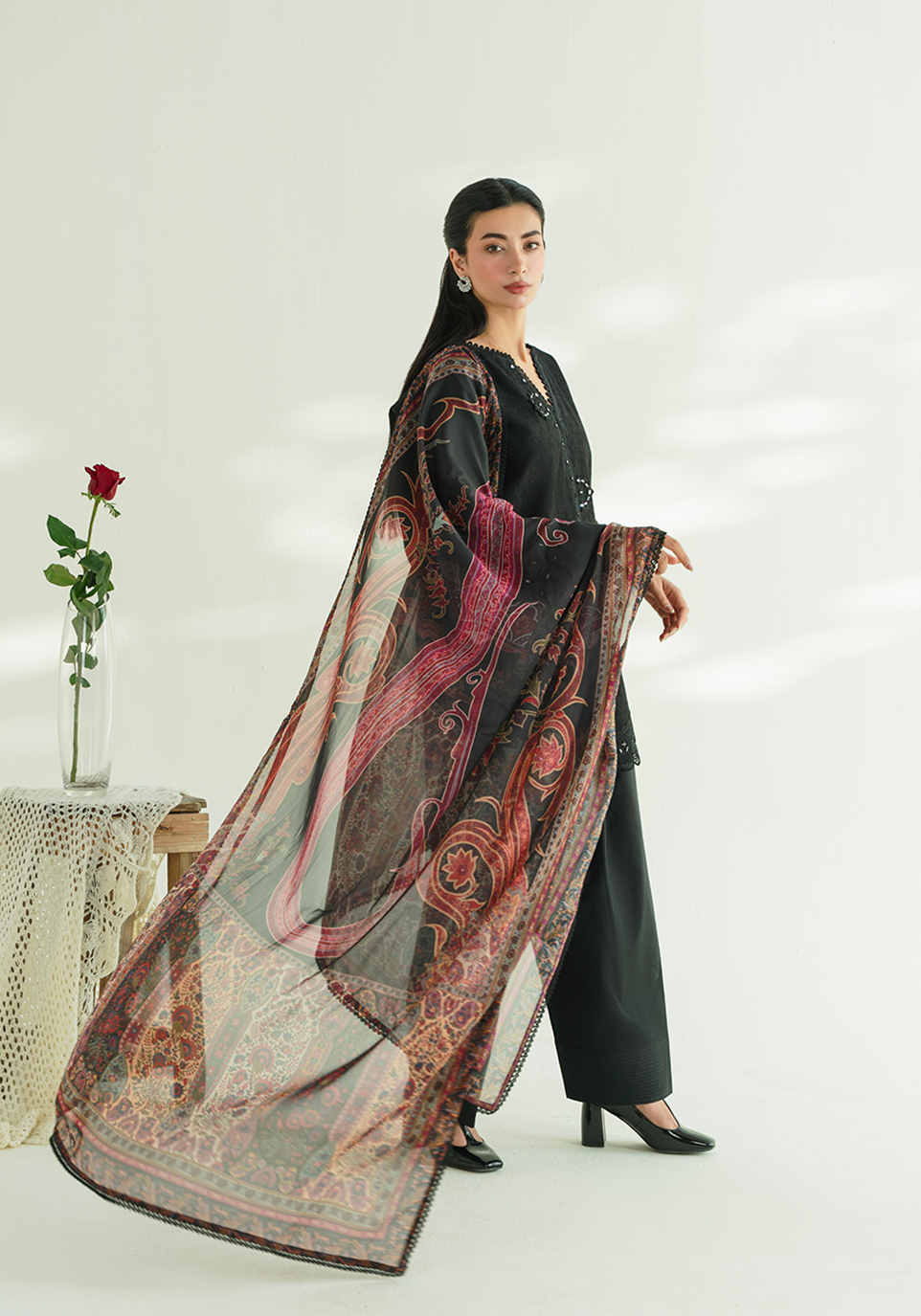 Zarqash | Whispers of Summer | MIDNIGHT WHISPERS - Casual Dress - available at Maria Faisal in UK and USA.