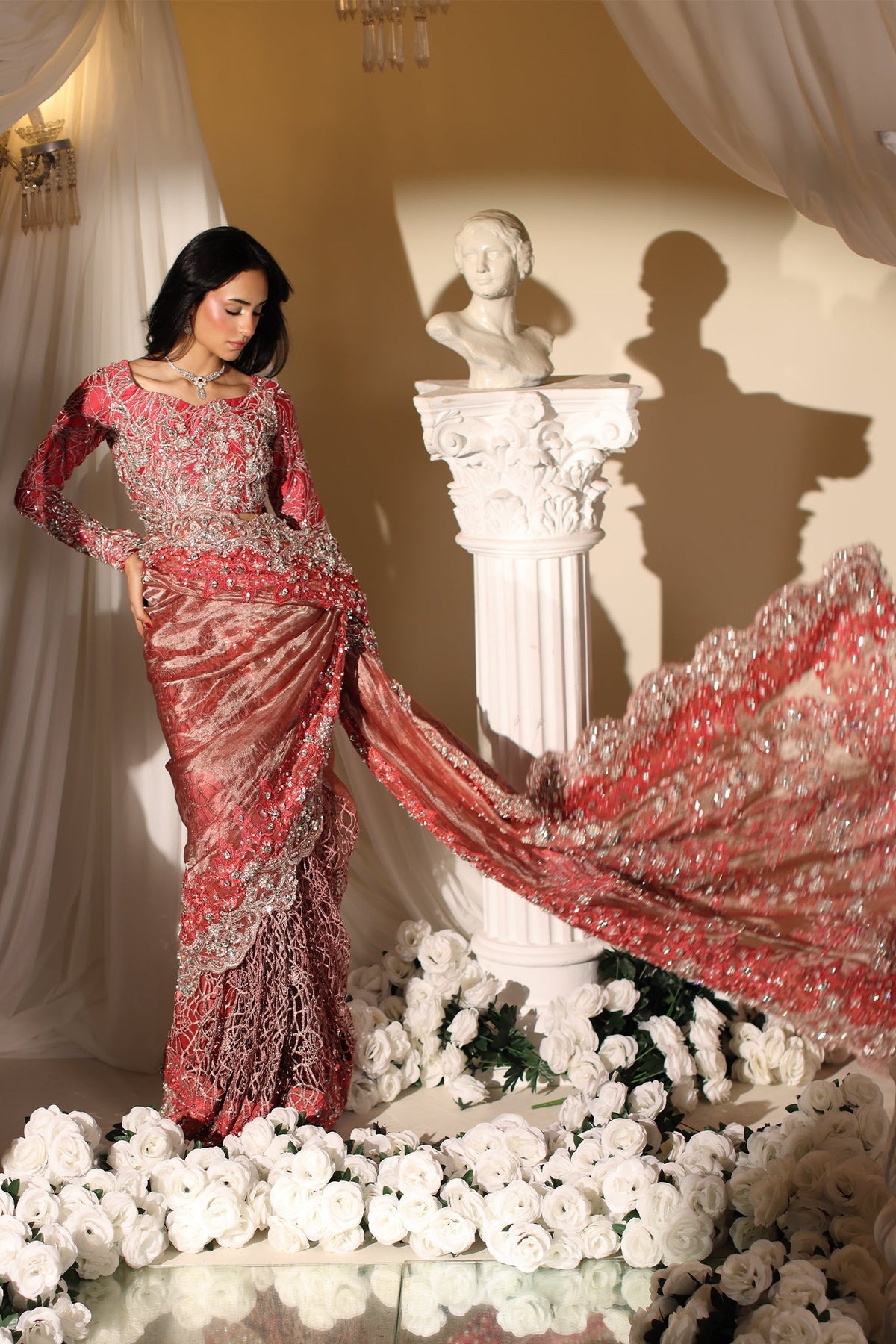 Musferah Saad | Casa Blance |Coral Majesty - Bridal Dress - available at Maria Faisal in UK and USA.