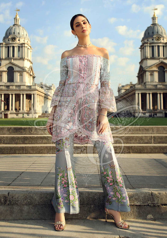 Layla Chatoor | Luxury Pret | Hi Lo Peplum Top - Luxury Dress - available at Maria Faisal in UK and USA.