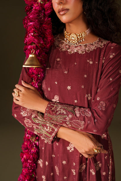 Iznik | Velvet 25 | IV-75 Embroidered Velvet - Formal Dress - available at Maria Faisal in UK and USA.