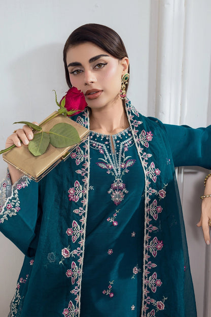 Rangrasiya | Lumeire Silk |Carmin - Luxury Dress - available at Maria Faisal in UK and USA.