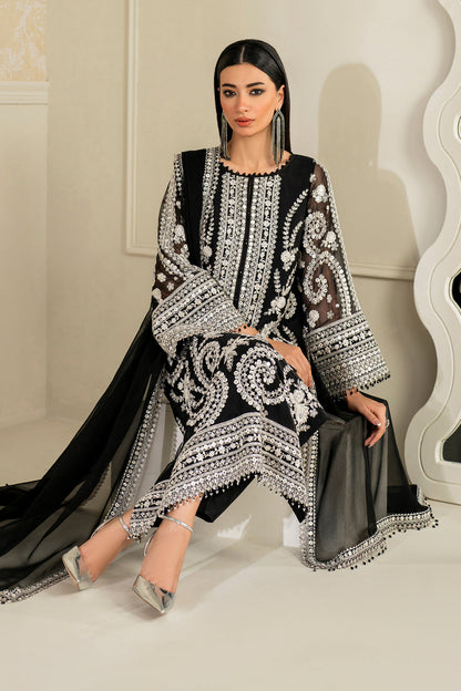 Baroque | Formals Collection | EMBROIDERED CHIFFON UF-4158 - Formal Dress - available at Maria Faisal in UK and USA.