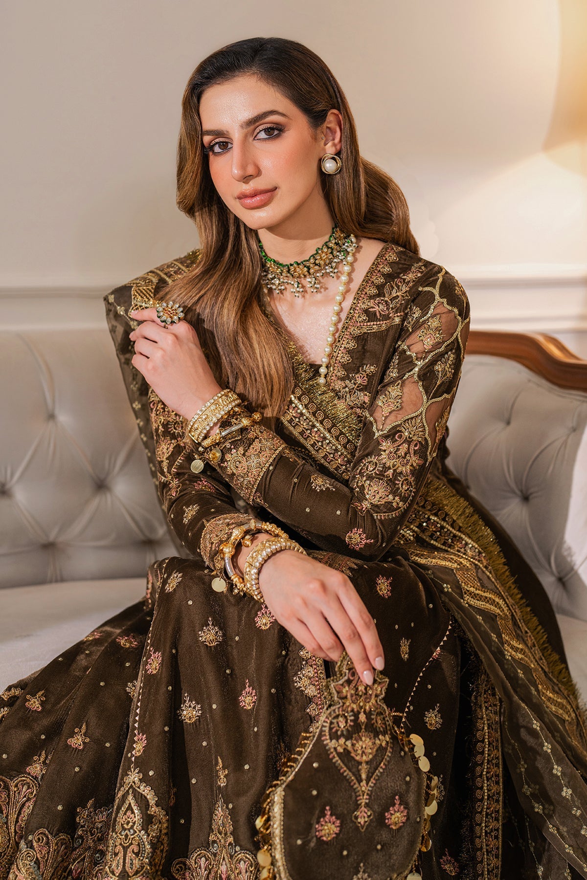 Baroque | Jahanara Luxury Velvet 23 | UF-749 - Designer Dress with Intricate embroidery and embellishments. Shop elegent wedding dress at Maria Faisal.