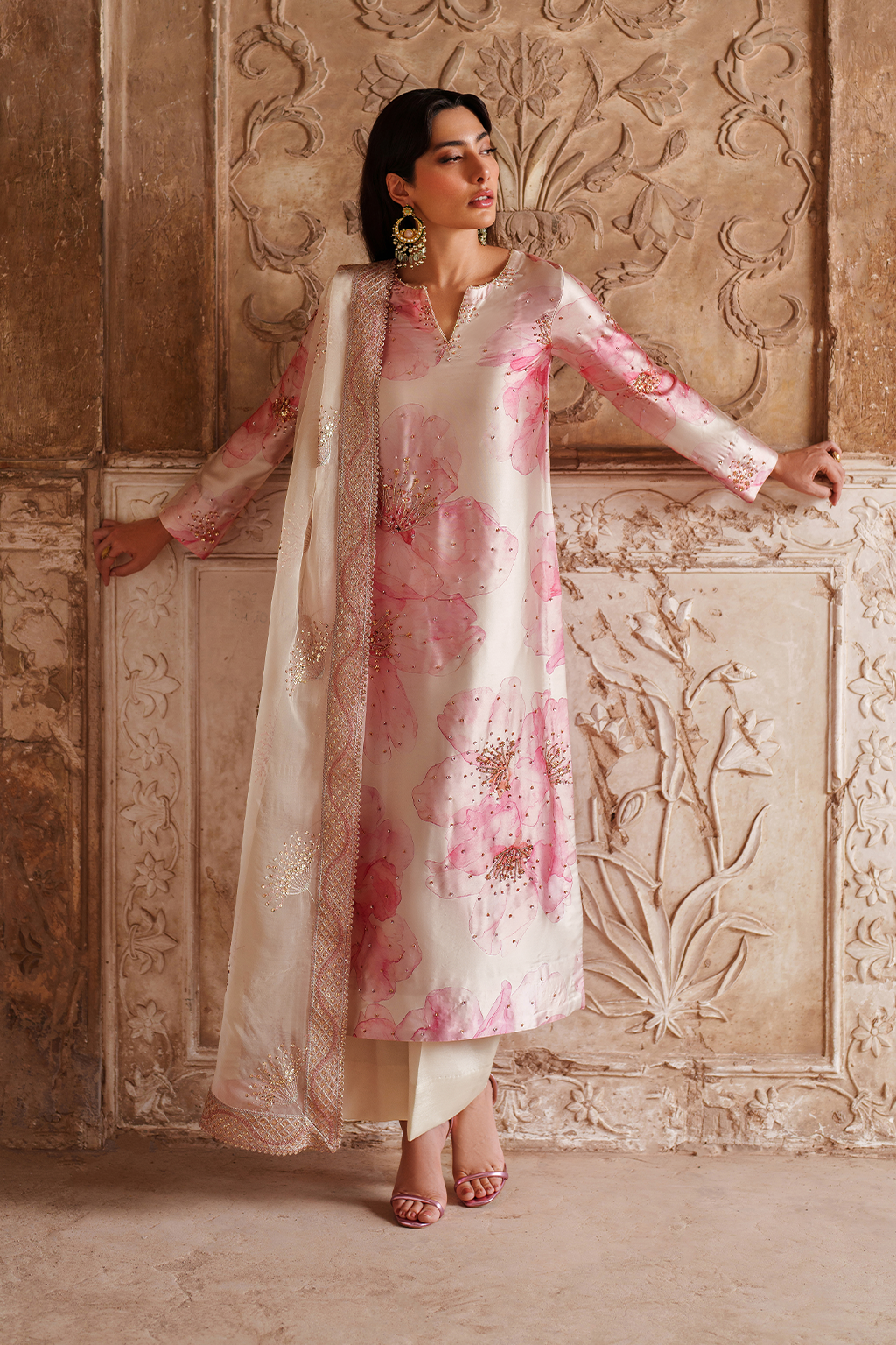 Iznik | Festive Formal | UE-547 Printed Charmeuse - Ladies Clothes - Maria Faisal