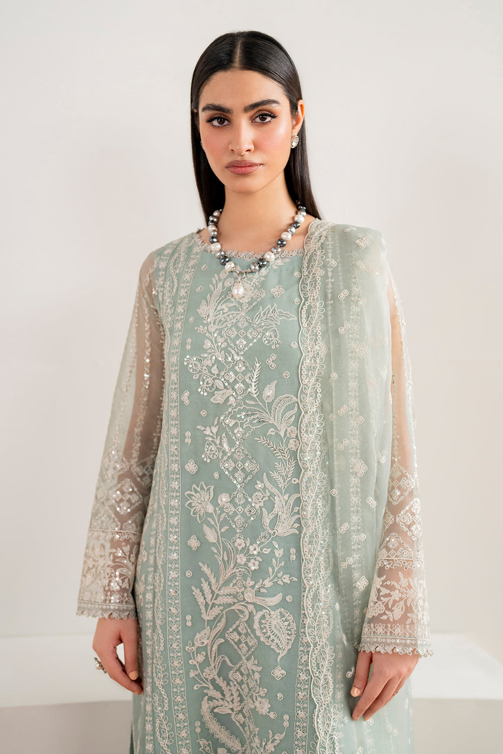 Baroque | Formals Collection | EMBROIDERED CHIFFON UF-680 - Formal Dress - available at Maria Faisal in UK and USA.