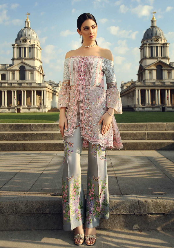 Layla Chatoor | Luxury Pret | Hi Lo Peplum Top - Luxury Dress - available at Maria Faisal in UK and USA.