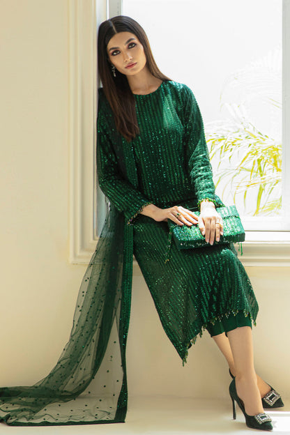 Baroque | Formals Collection | EMBROIDERED NET UF-386 - Formal Dress - available at Maria Faisal in UK and USA.