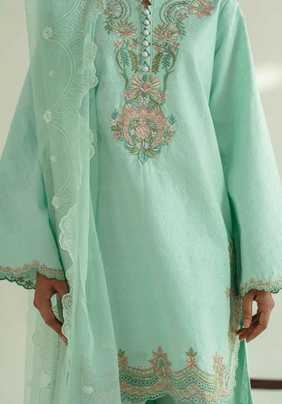 Zarqash | Whispers of Summer | SERENE BLOOM - Casual Dress - available at Maria Faisal in UK and USA.