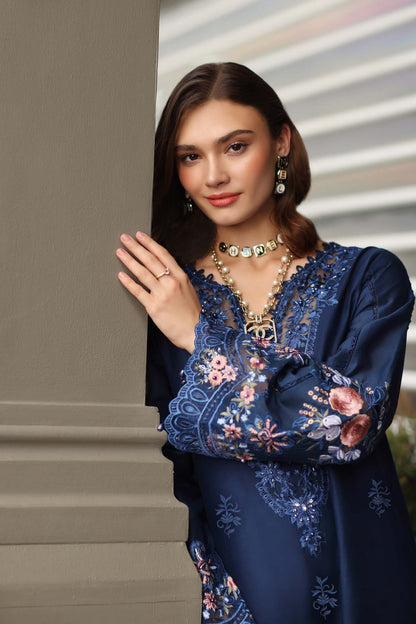 Noor by Saadia Asad | Eid Luxe Chikankari 26 | D11 - Sapphire Blue - Luxury Dress - available at Maria Faisal in UK and USA.