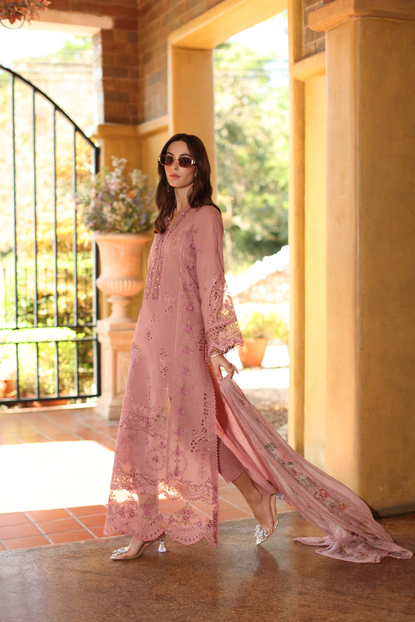 Saadia Asad | Luxury Eid Schiffli Laserkari 26 |D3 - B - Mirelle - Luxury Dress - available at Maria Faisal in UK and USA.