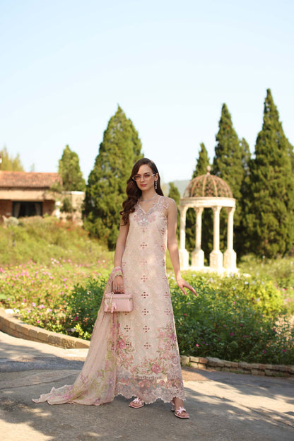 Saadia Asad | Luxury Eid Schiffli Laserkari 26 | D7 - A - Florine - Luxury Dress - available at Maria Faisal in UK and USA.