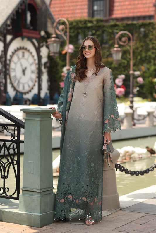 Noor by Saadia Asad | Eid Luxe Chikankari 26 | D4 - Smoke Zinc - Luxury Dress - available at Maria Faisal in UK and USA.