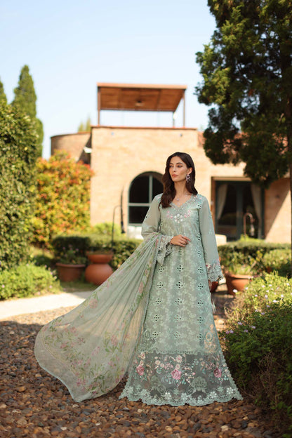 Saadia Asad | Luxury Eid Schiffli Laserkari 26 | D7 - B - Florine - Luxury Dress - available at Maria Faisal in UK and USA.