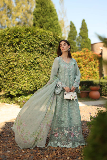 Saadia Asad | Luxury Eid Schiffli Laserkari 26 | D7 - B - Florine - Luxury Dress - available at Maria Faisal in UK and USA.