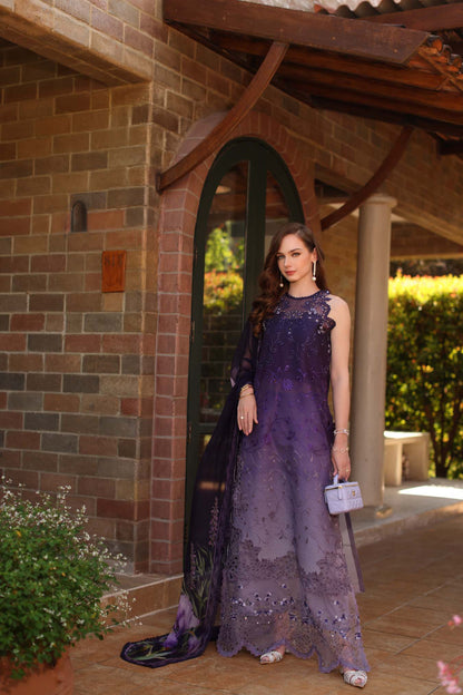Saadia Asad | Luxury Eid Schiffli Laserkari 26 | D4 - A - Seraphine - Luxury Dress - available at Maria Faisal in UK and USA.