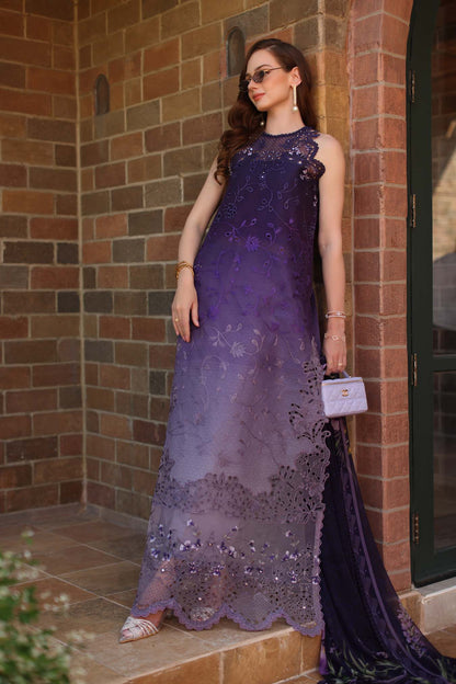 Saadia Asad | Luxury Eid Schiffli Laserkari 26 | D4 - A - Seraphine - Luxury Dress - available at Maria Faisal in UK and USA.