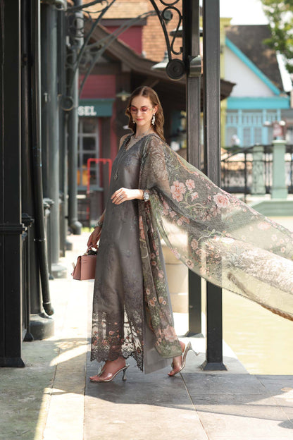 Noor by Saadia Asad | Eid Luxe Chikankari 26 | D9 - Shadow Grey - Luxury Dress - available at Maria Faisal in UK and USA.