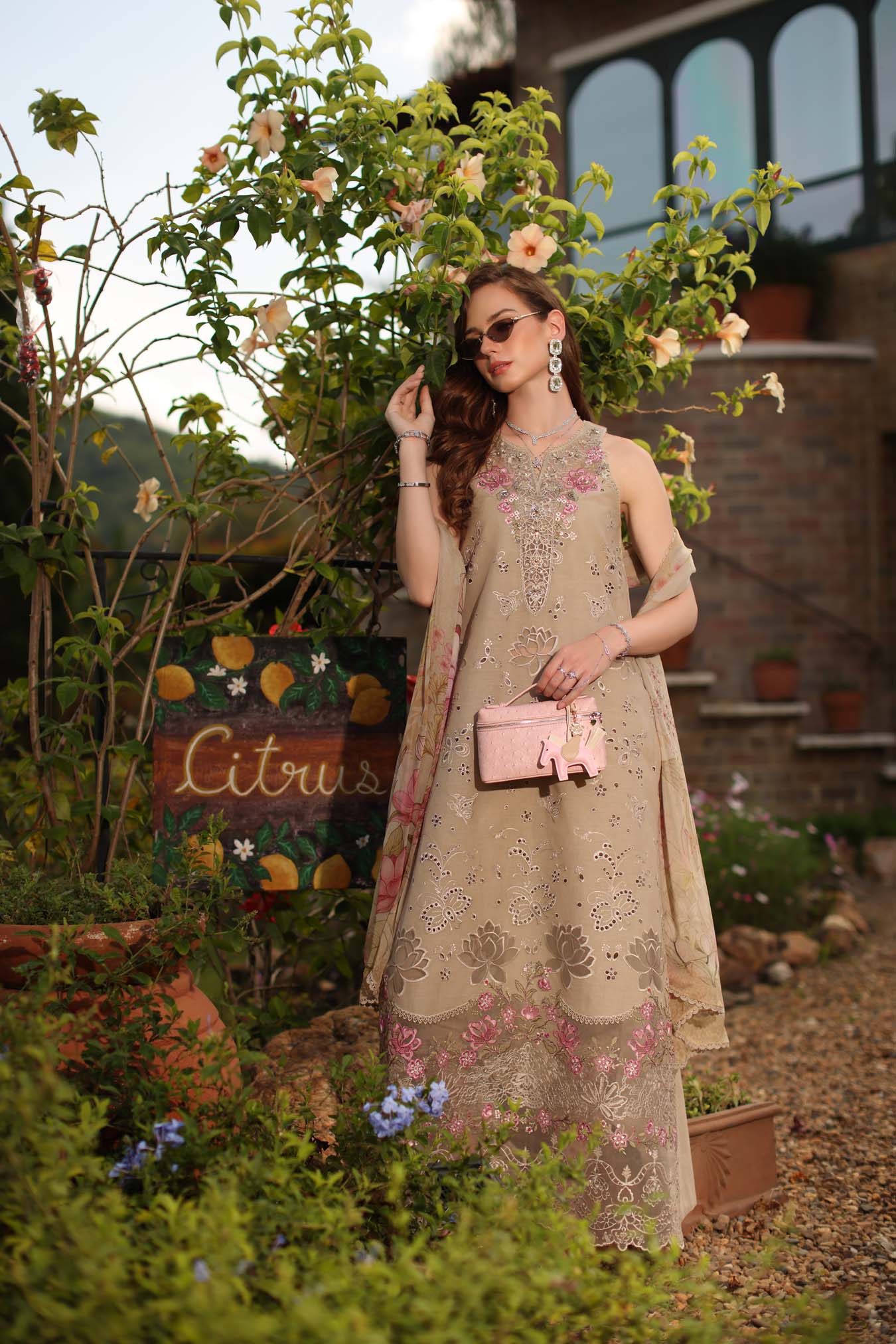 Saadia Asad | Luxury Eid Schiffli Laserkari 26 | D9 - B - Velisse - Luxury Dress - available at Maria Faisal in UK and USA.
