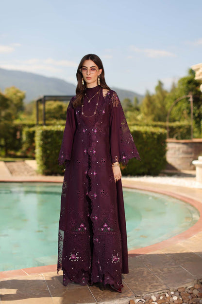 Saadia Asad | Luxury Eid Schiffli Laserkari 26 | D8 - B - Selene - Luxury Dress - available at Maria Faisal in UK and USA.