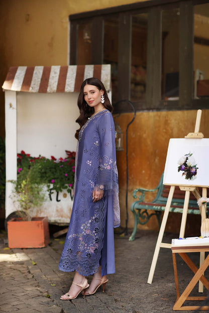 Noor by Saadia Asad | Luxury Eid Schiffli Laserkari 26 | D9 -Tropical indigo - Luxury Dress - available at Maria Faisal in UK and USA.
