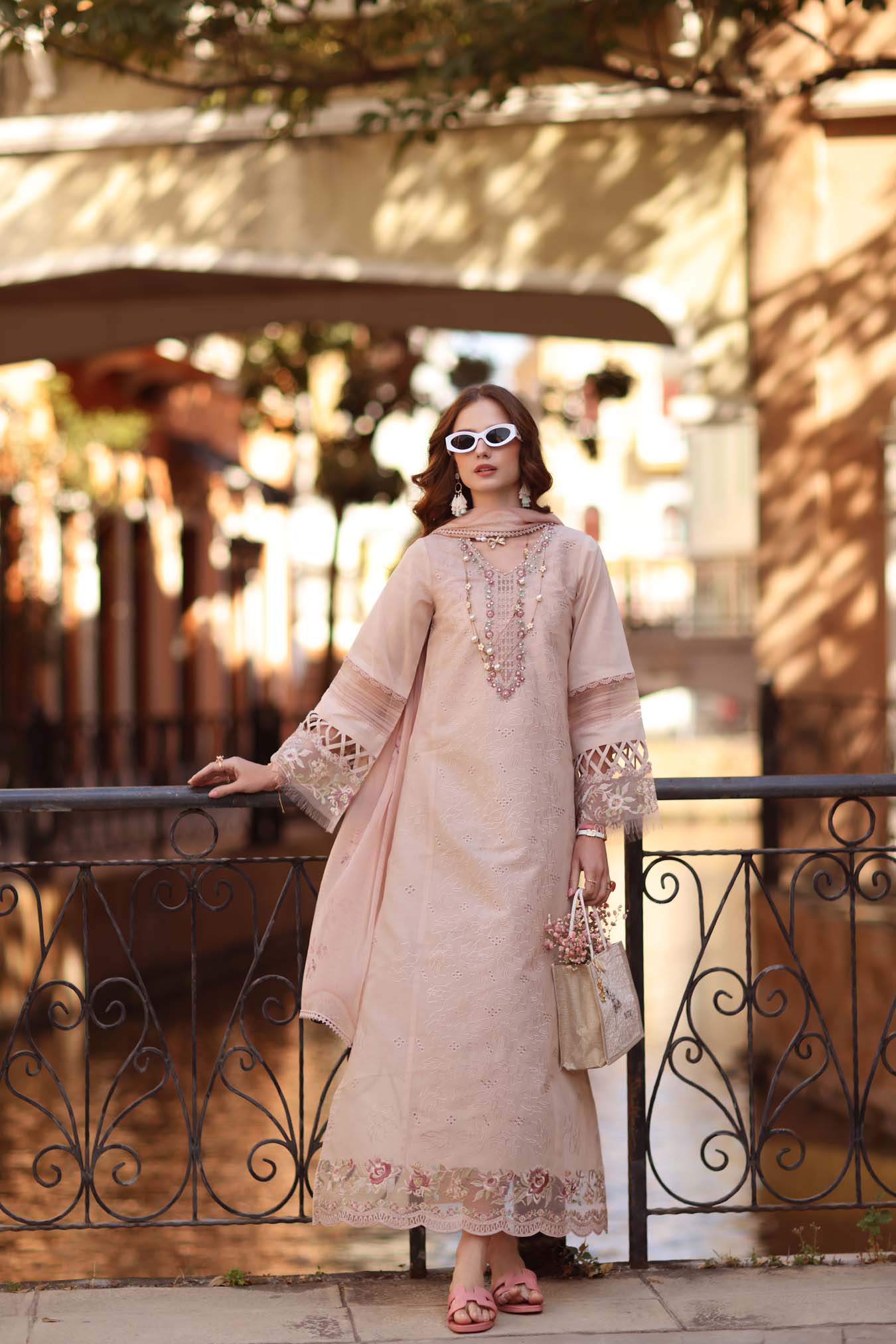 Noor by Saadia Asad | Eid Luxe Printkhaas 26 | D6 - B - Ballet Pink - Luxury Dress - available at Maria Faisal in UK and USA.