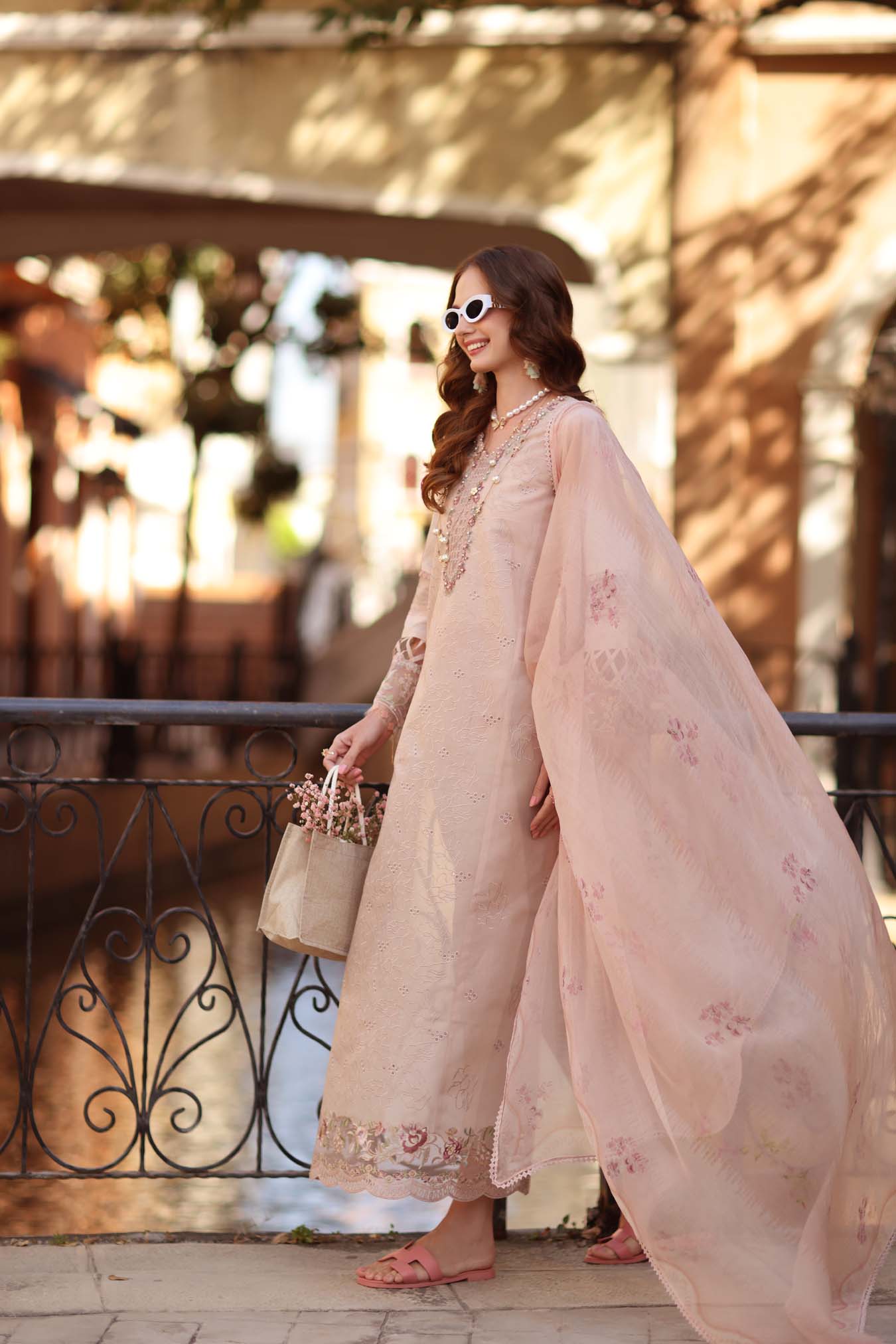 Noor by Saadia Asad | Eid Luxe Printkhaas 26 | D6 - B - Ballet Pink - Luxury Dress - available at Maria Faisal in UK and USA.