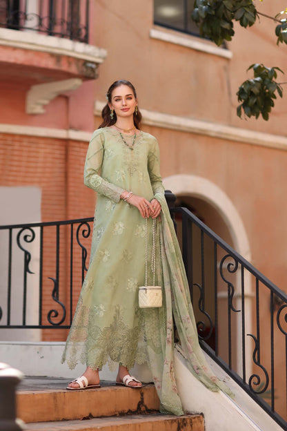 Noor by Saadia Asad | Eid Luxe Printkhaas 26 | D2 - A - Opal Mint - Luxury Dress - available at Maria Faisal in UK and USA.