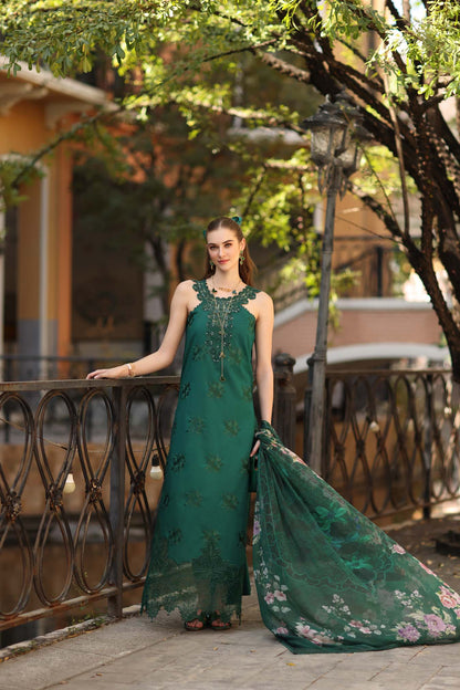 Noor by Saadia Asad | Eid Luxe Printkhaas 26 | D2 - B - Sage Green - Luxury Dress - available at Maria Faisal in UK and USA.