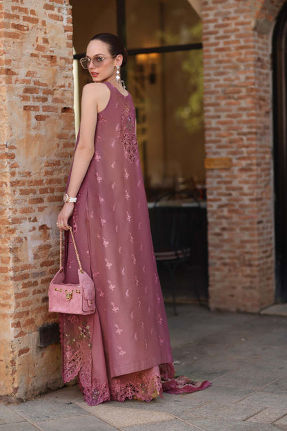Noor by Saadia Asad | Luxury Eid Schiffli Laserkari 26 | D1 -Rose Allure - Luxury Dress - available at Maria Faisal in UK and USA.