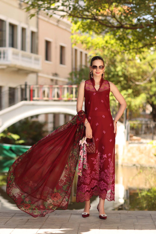 Noor by Saadia Asad | Eid Luxe Printkhaas 26 | D1 - A - Ruby - Luxury Dress - available at Maria Faisal in UK and USA.